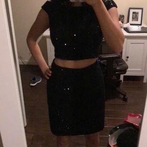 Sherri Hill 50701 black cocktail two piece